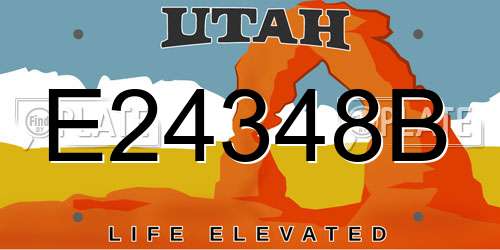 E24348B Utah License Plate