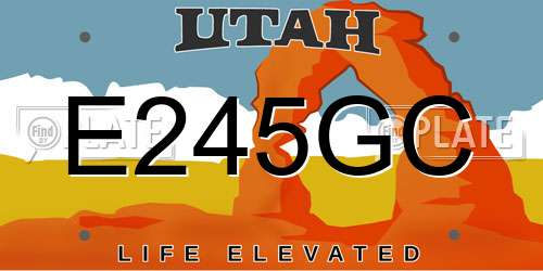 E245GC Utah License Plate