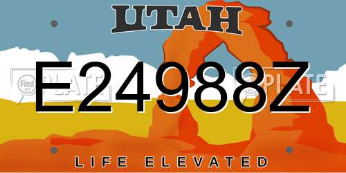 E24988Z Utah License Plate