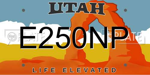 E250NP Utah License Plate