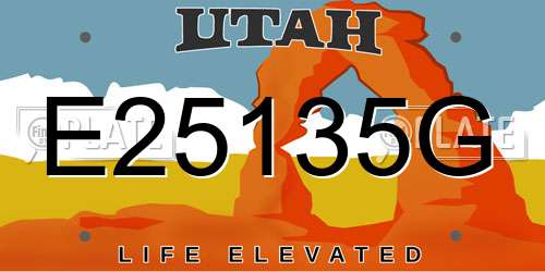 E25135G Utah License Plate