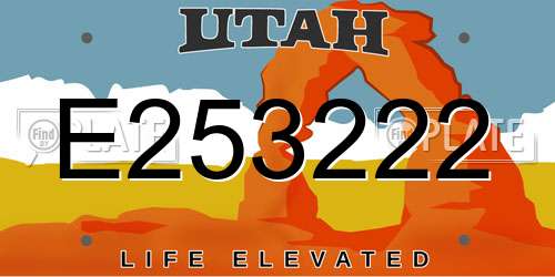 E253222 Utah License Plate