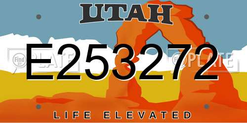 E253272 Utah License Plate