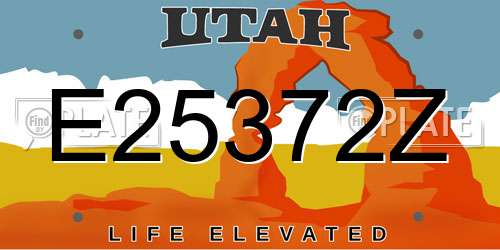 E25372Z Utah License Plate