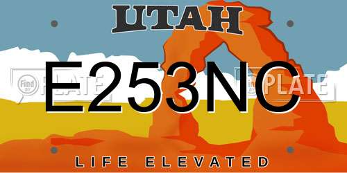 E253NC Utah License Plate