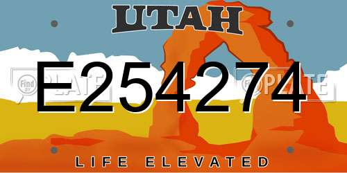 E254274 Utah License Plate