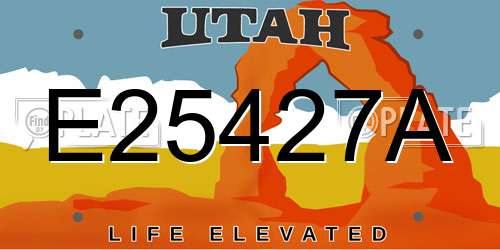 E25427A Utah License Plate