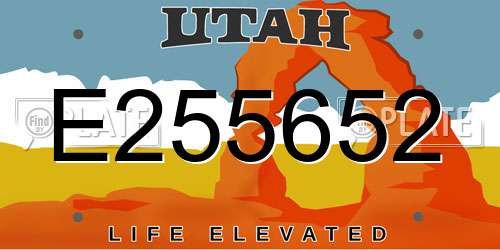 E255652 Utah License Plate