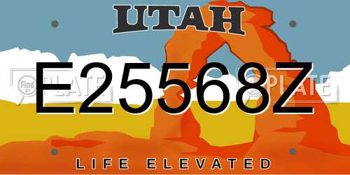 E25568Z Utah License Plate