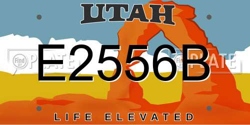 E2556B Utah License Plate