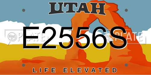 E2556S Utah License Plate