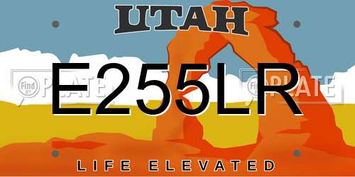 E255LR Utah License Plate