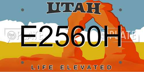 E2560H Utah License Plate