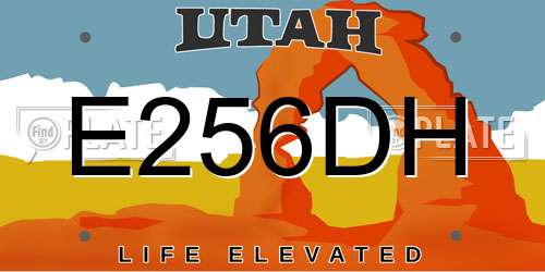 E256DH Utah License Plate