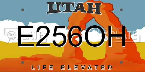 E256OH Utah License Plate