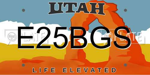 E25BGS Utah License Plate