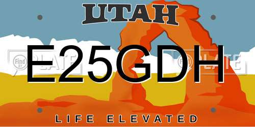 E25GDH Utah License Plate
