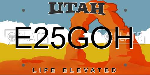 E25GOH Utah License Plate
