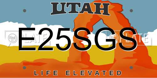 E25SGS Utah License Plate