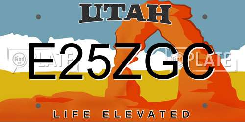 E25ZGC Utah License Plate
