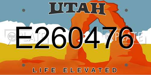 E260476 Utah License Plate