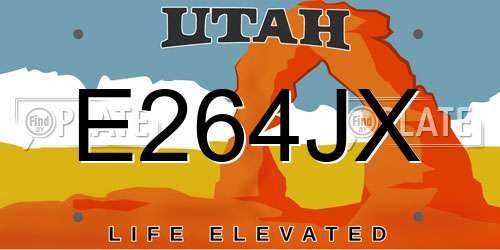 E264JX Utah License Plate