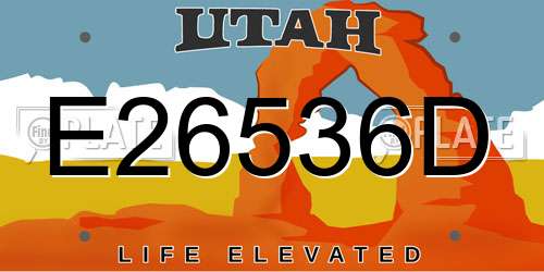E26536D Utah License Plate