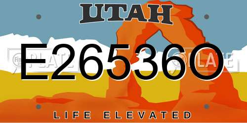 E26536O Utah License Plate