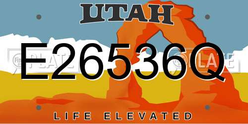 E26536Q Utah License Plate