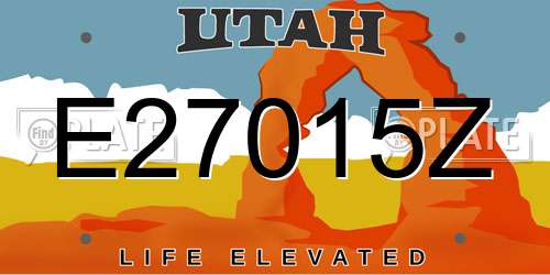 E27015Z Utah License Plate