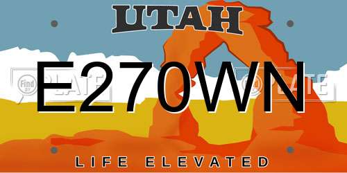 E270WN Utah License Plate