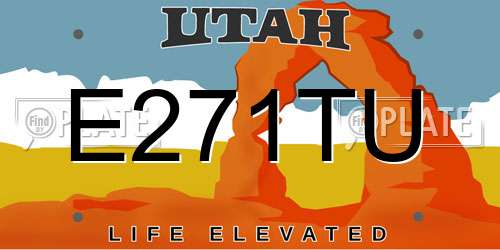 E271TU Utah License Plate