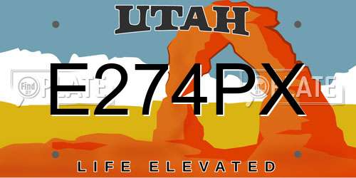 E274PX Utah License Plate