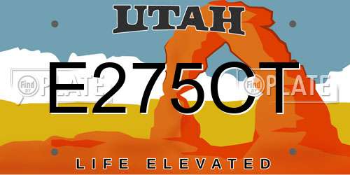 E275CT Utah License Plate