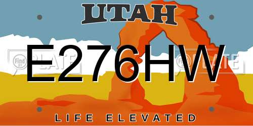 E276HW Utah License Plate