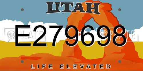 E279698 Utah License Plate
