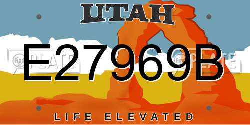 E27969B Utah License Plate