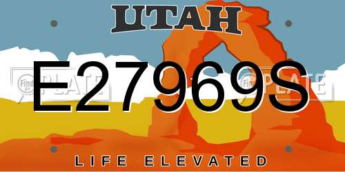 E27969S Utah License Plate