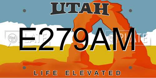 E279AM Utah License Plate