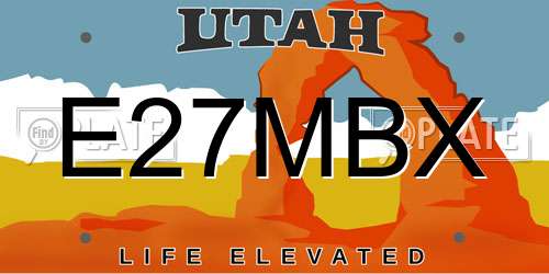 E27MBX Utah License Plate