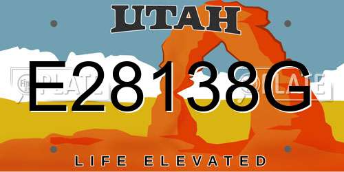 E28138G Utah License Plate
