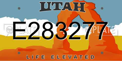 E283277 Utah License Plate