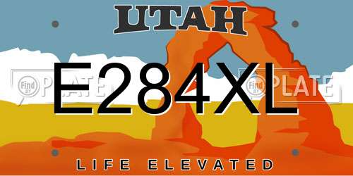 E284XL Utah License Plate