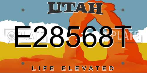 E28568T Utah License Plate