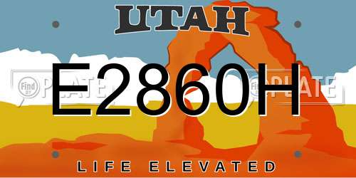 E2860H Utah License Plate