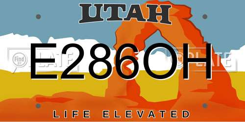 E286OH Utah License Plate