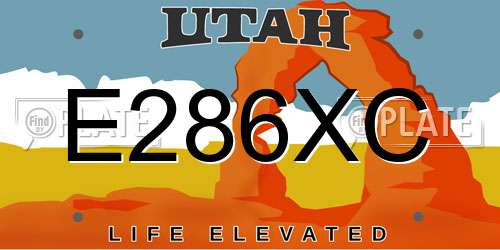 E286XC Utah License Plate