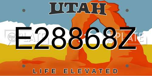 E28868Z Utah License Plate