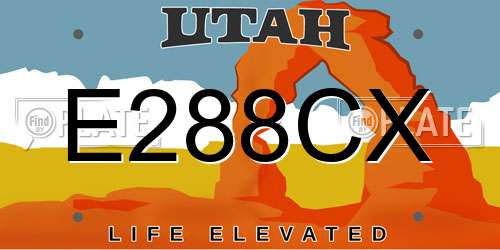 E288CX Utah License Plate