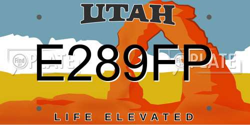 E289FP Utah License Plate